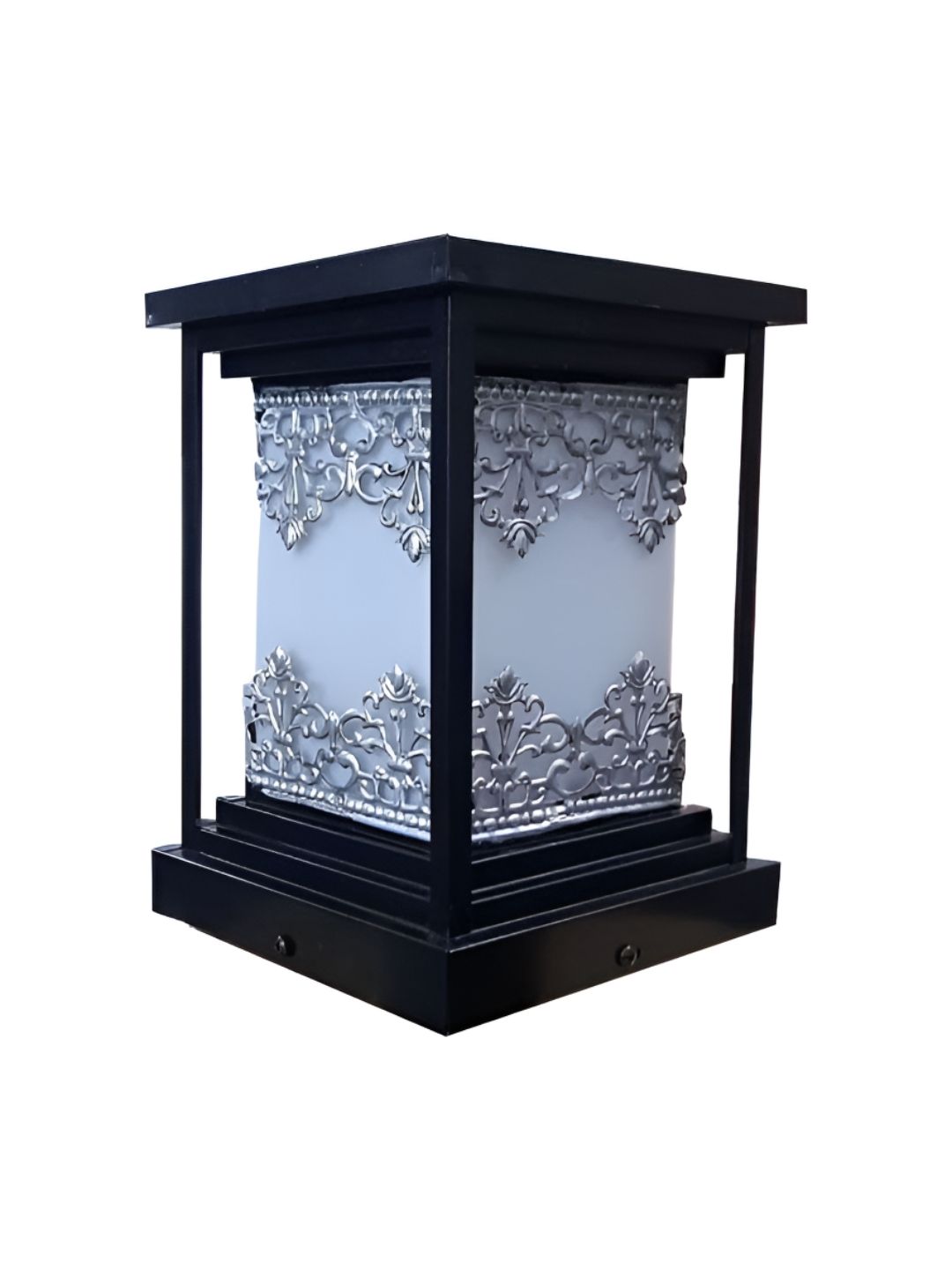 DENICRAAS Black & White Textured Square Shaped Outdoor Lamp-picture-14