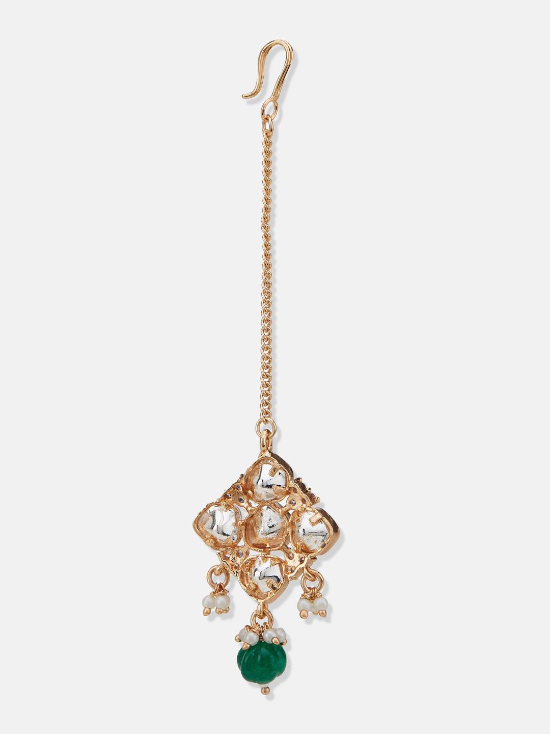 ATIBELLE Gold-Plated Kundan Studded Maang Tikka Head Jewellery