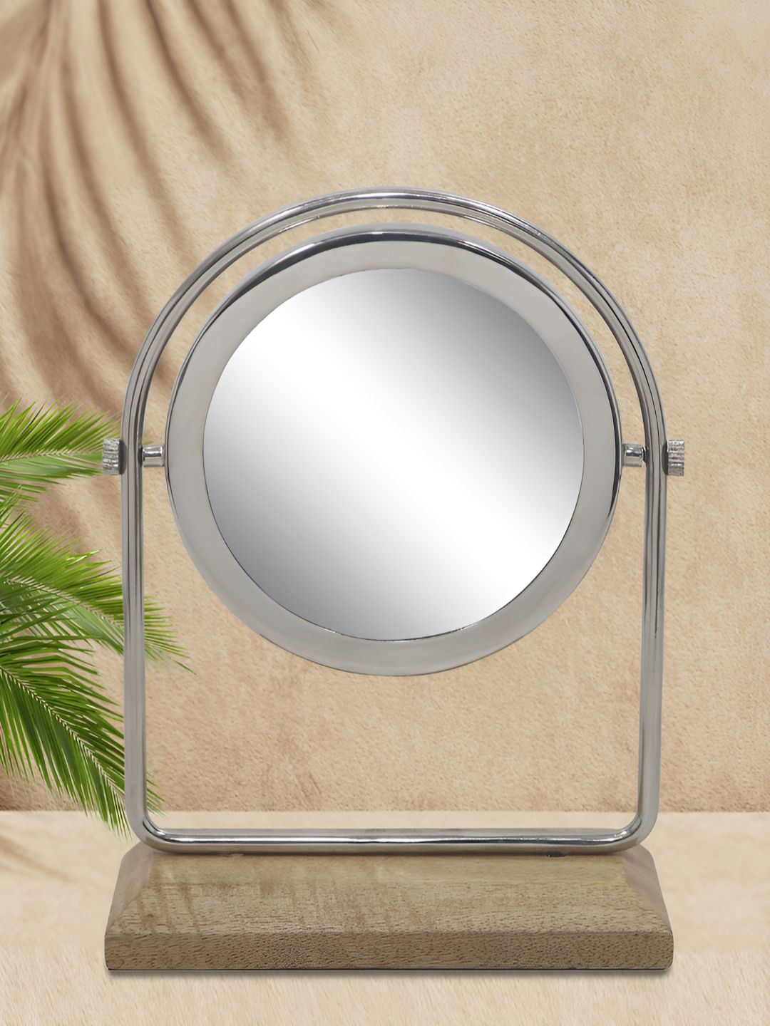 Metalsmith Brown & Silver-Toned Table Top Makeup Mirrors-picture-11