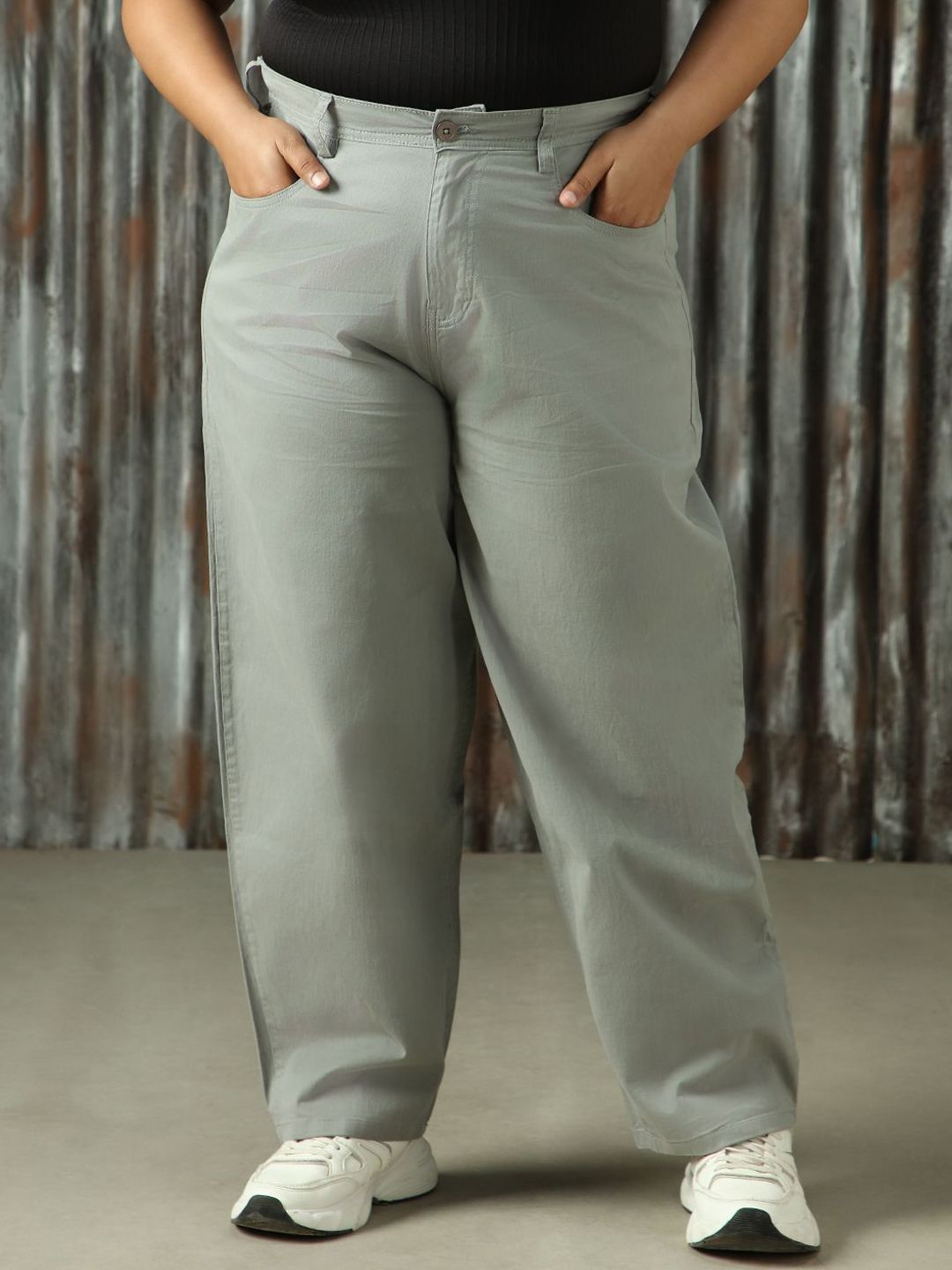 Freeform by High Star Women Relaxed Straight Leg Mom Fit High-Rise Easy Wash Trousers-picture-38