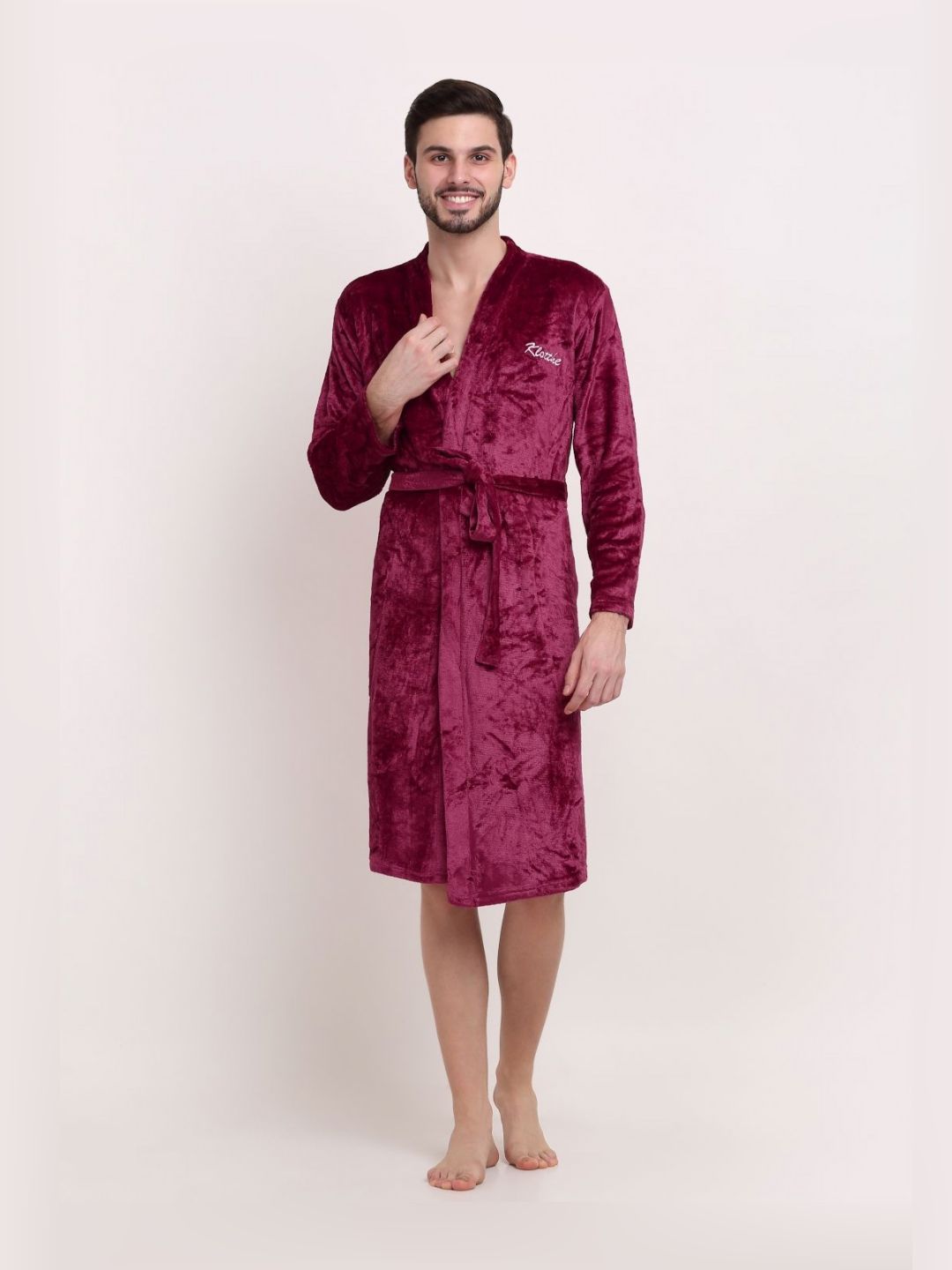 KLOTTHE Wool Bath Robe With Belt-picture-10