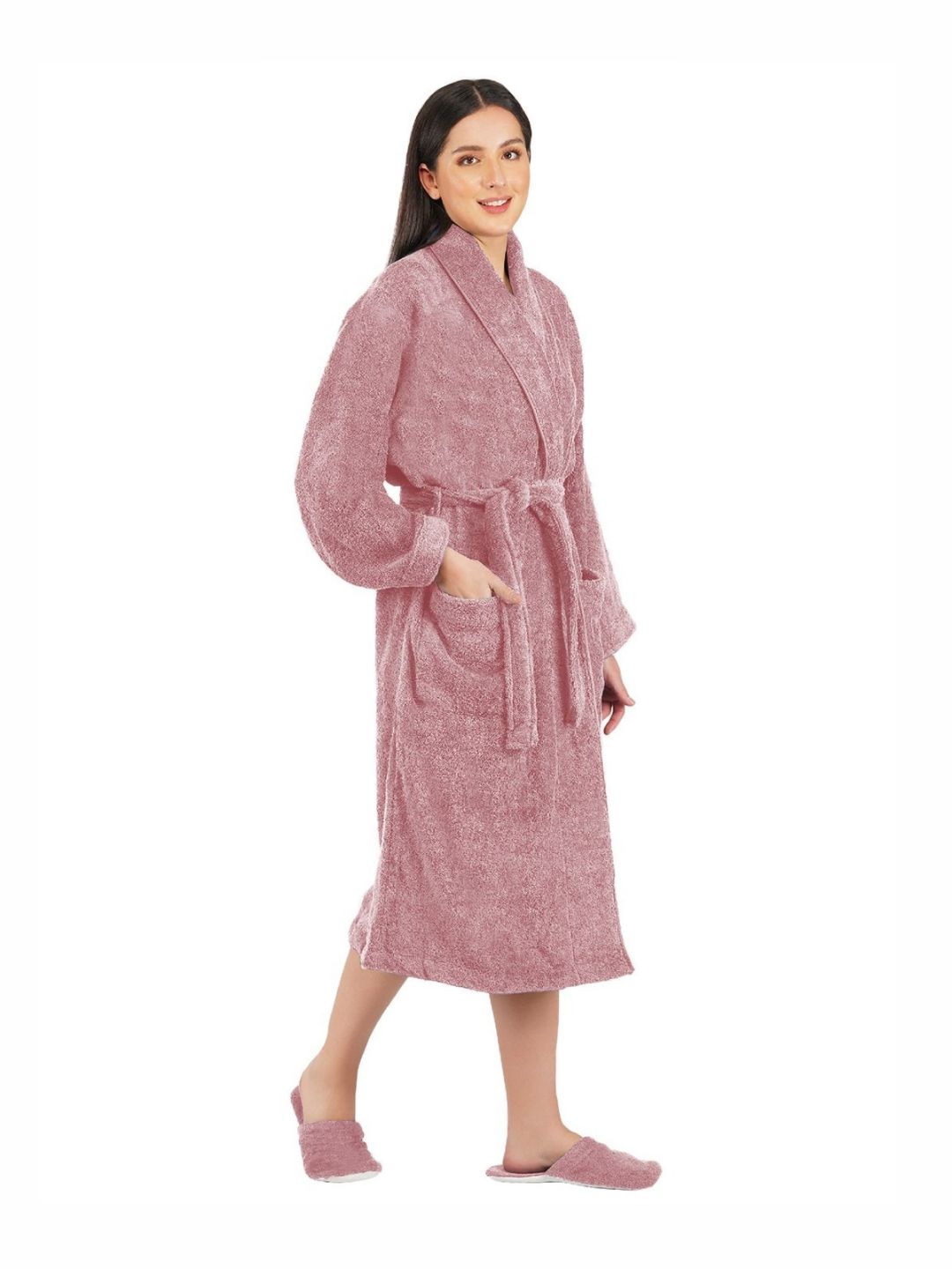 RANGOLI Canningvale Striped Pure Cotton Bath Robe