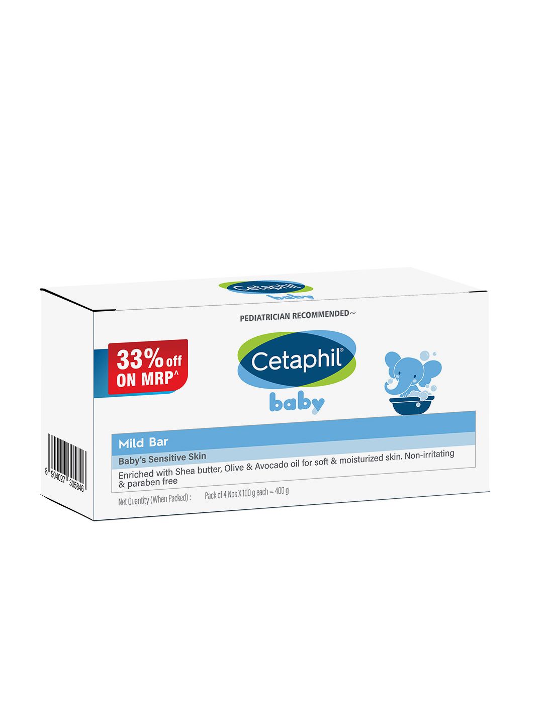 Cetaphil Set of 4 Baby Mild Bar Kids Soap with Shea Butter for Face & Body - 100 g each-image-3