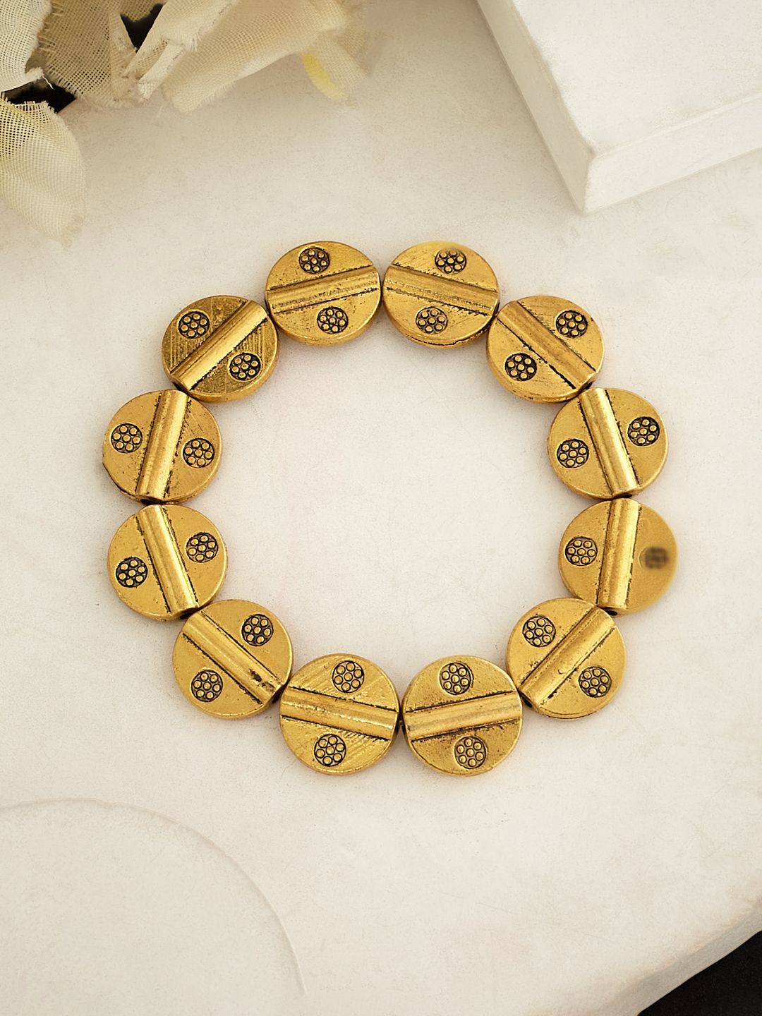 ATIBELLE Gold-Plated Elasticated Bracelet