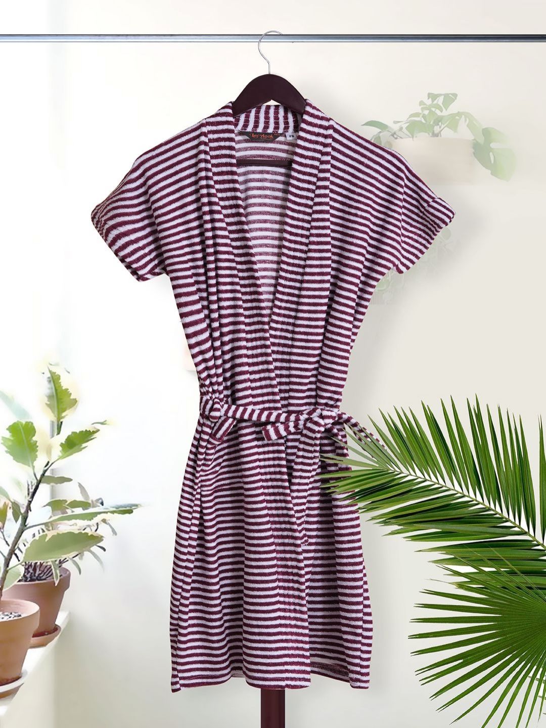 HotGown Women Striped Bath Robe-image-5
