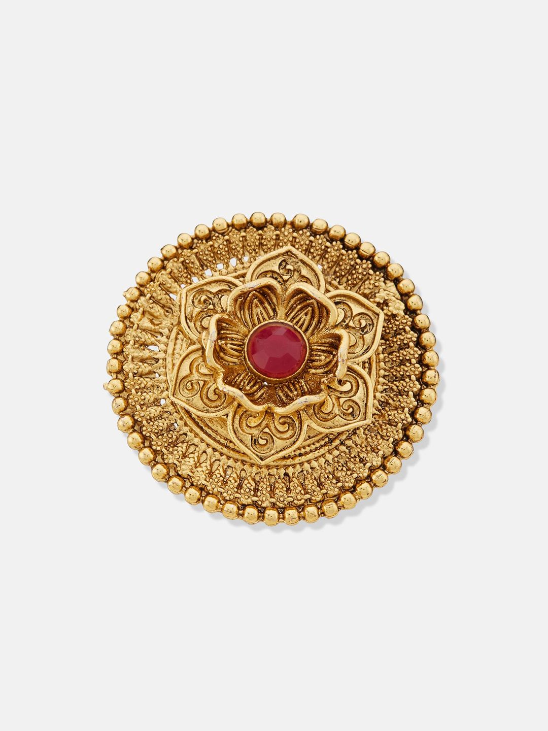 ATIBELLE Gold Plated Stone Studded Finger-Ring
