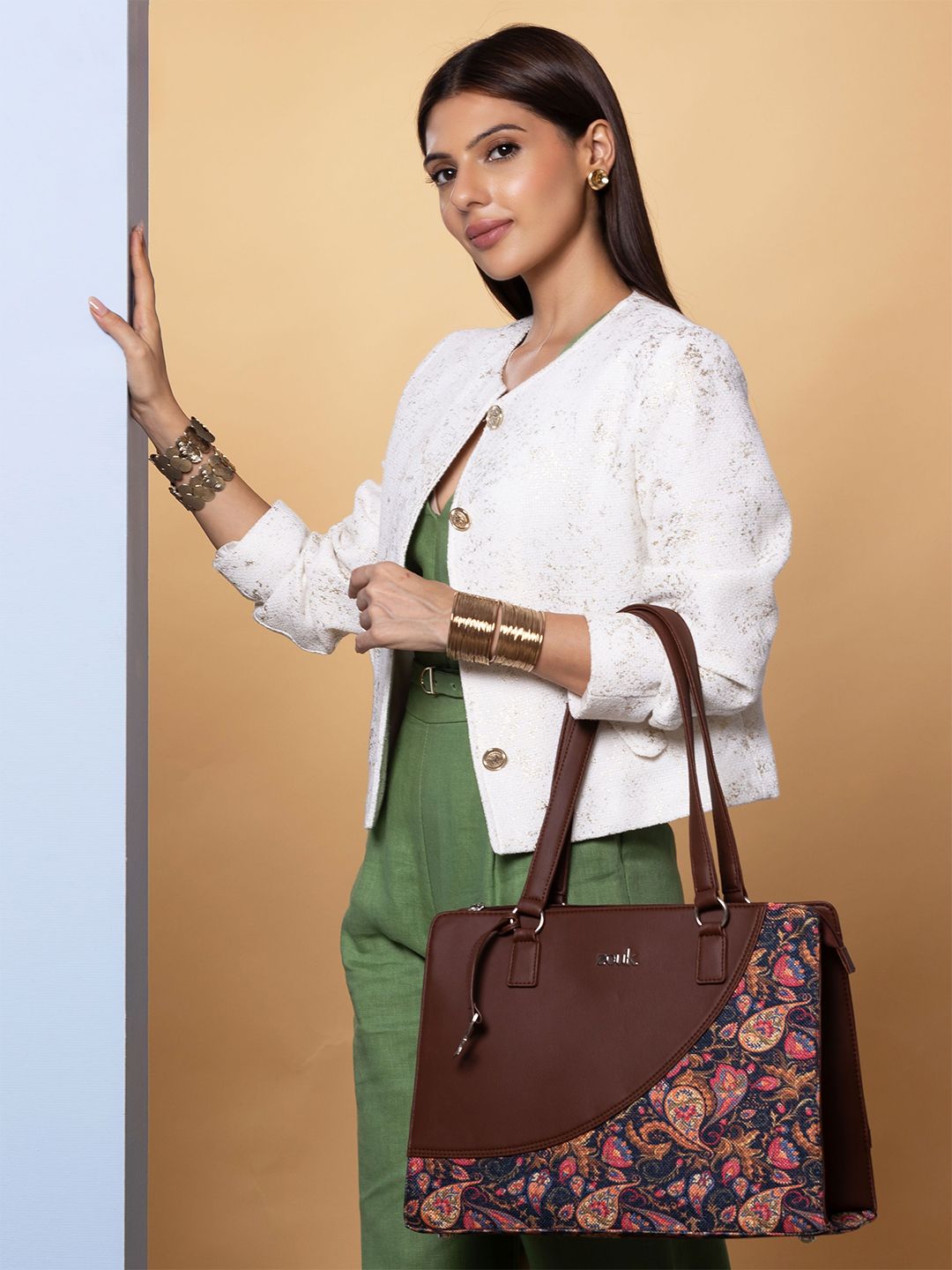 ZOUK Printed Structured Tote Bag-picture-18