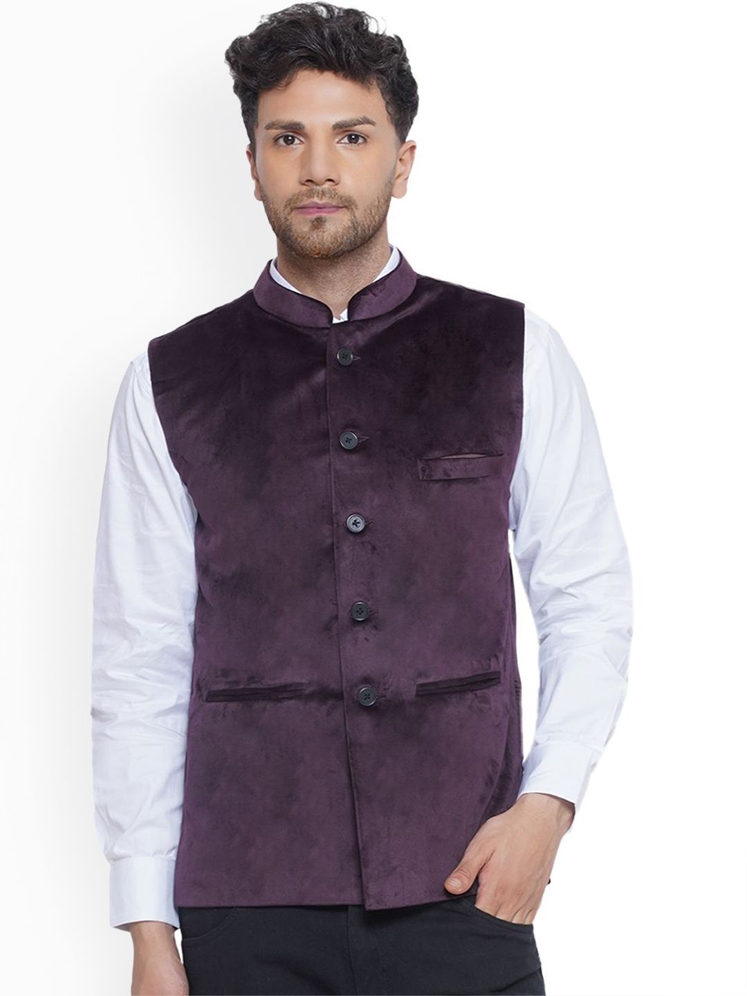 VEERA PARIDHAAN Velvet Nehru Jackets-picture-36