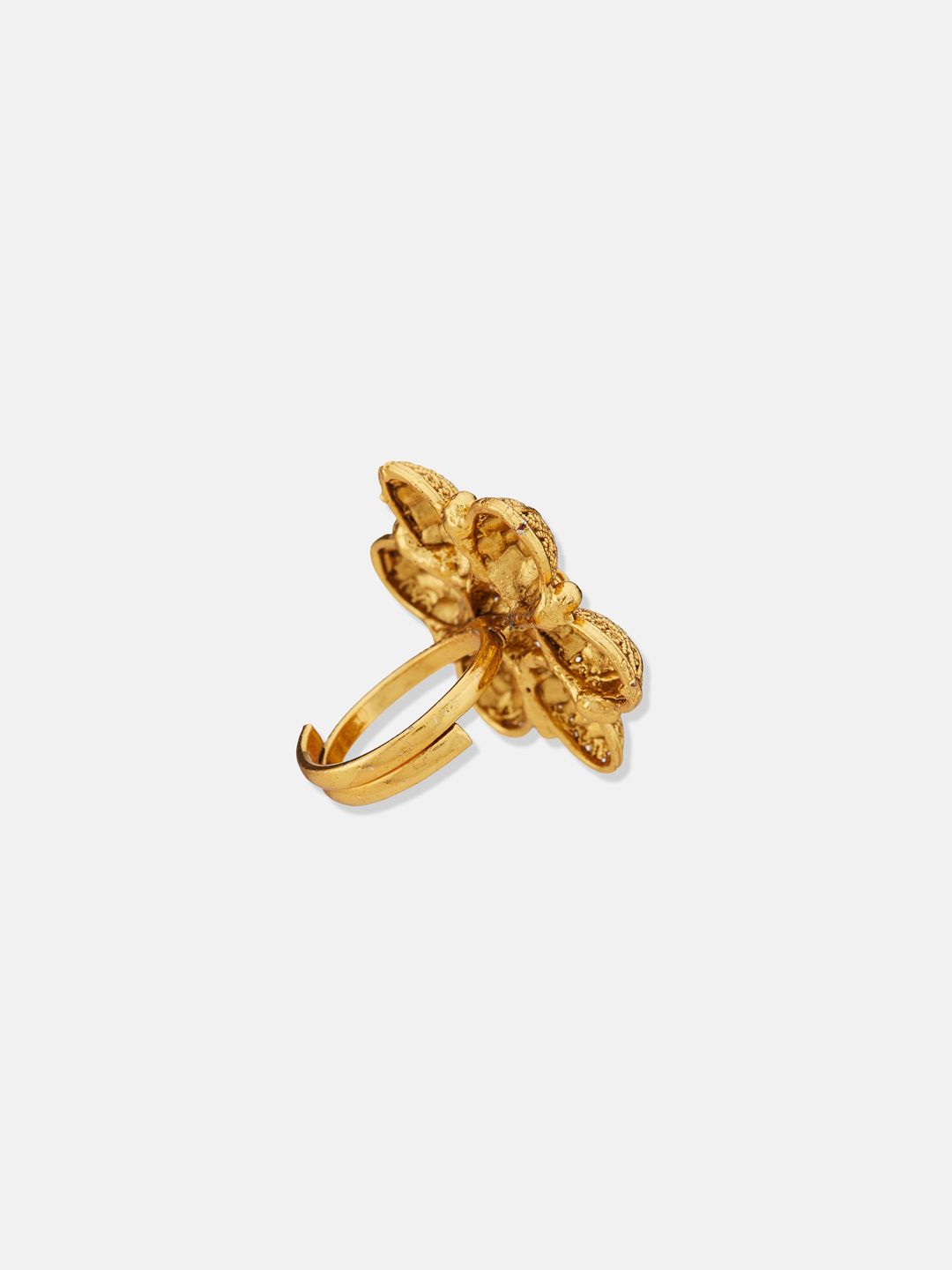 ATIBELLE Gold Plated Stone Studded Finger Ring