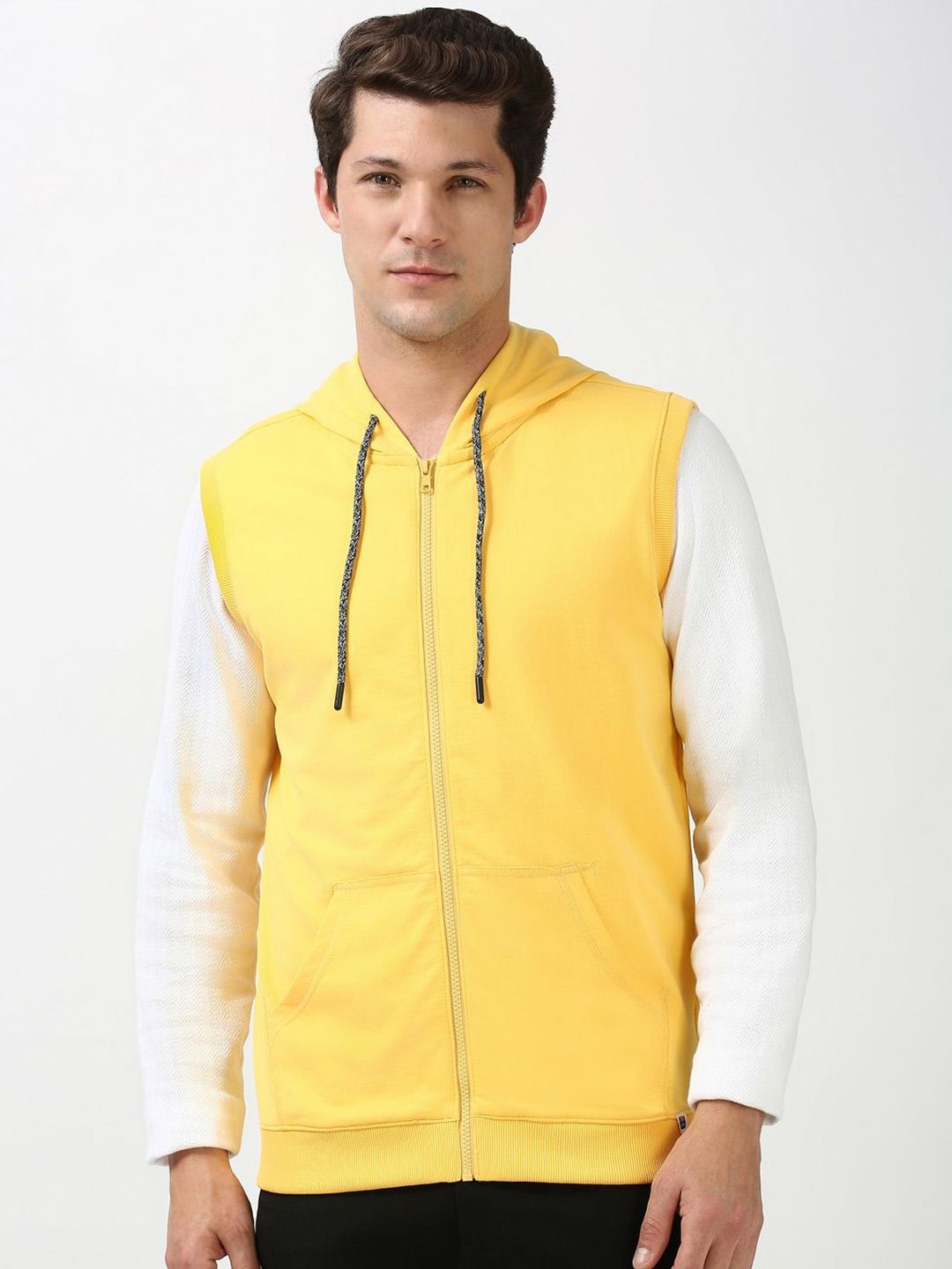 Peter England Casuals Men Solid Hood Cotton Front-Open Sweatshirt-picture-26