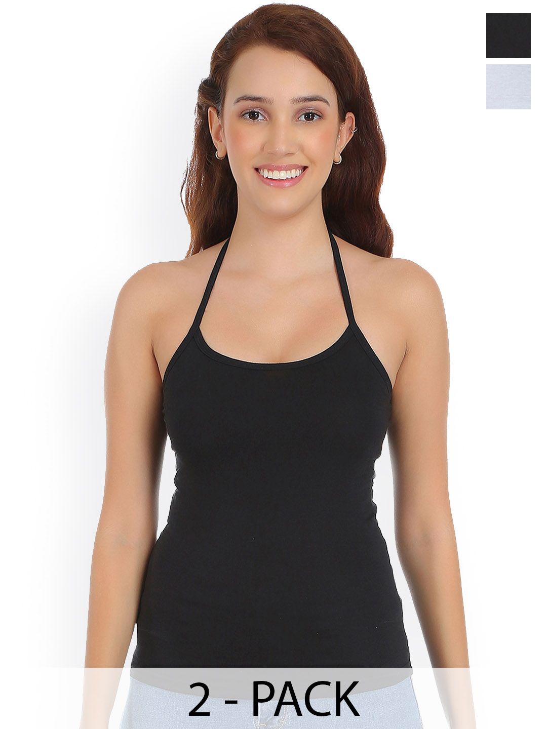 SELFCARE Women Pack Of 2 Cotton Halter Neck Camisoles