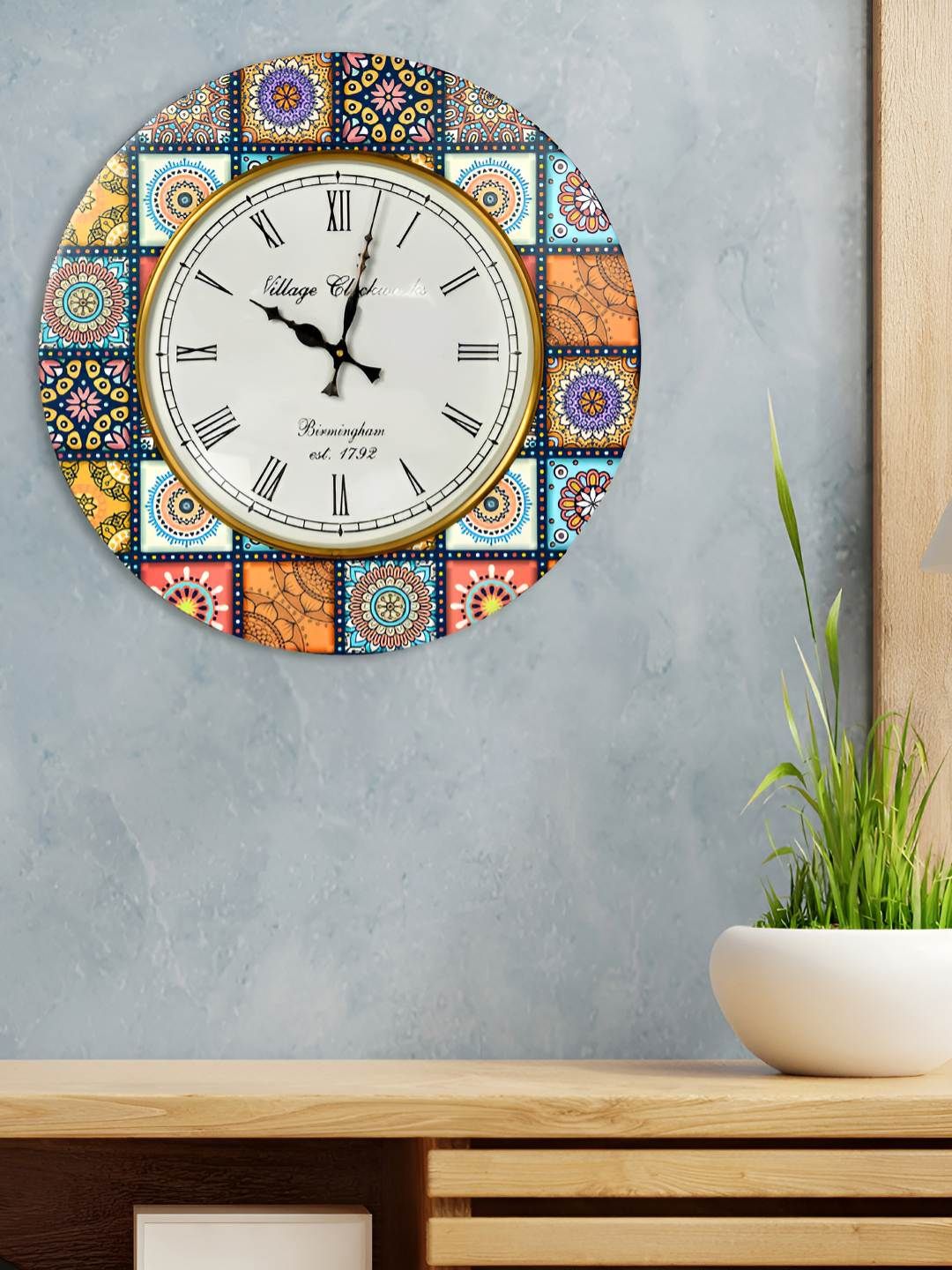 Aapno Rajasthan Black & White Printed Contemporary Wall Clock-picture-36