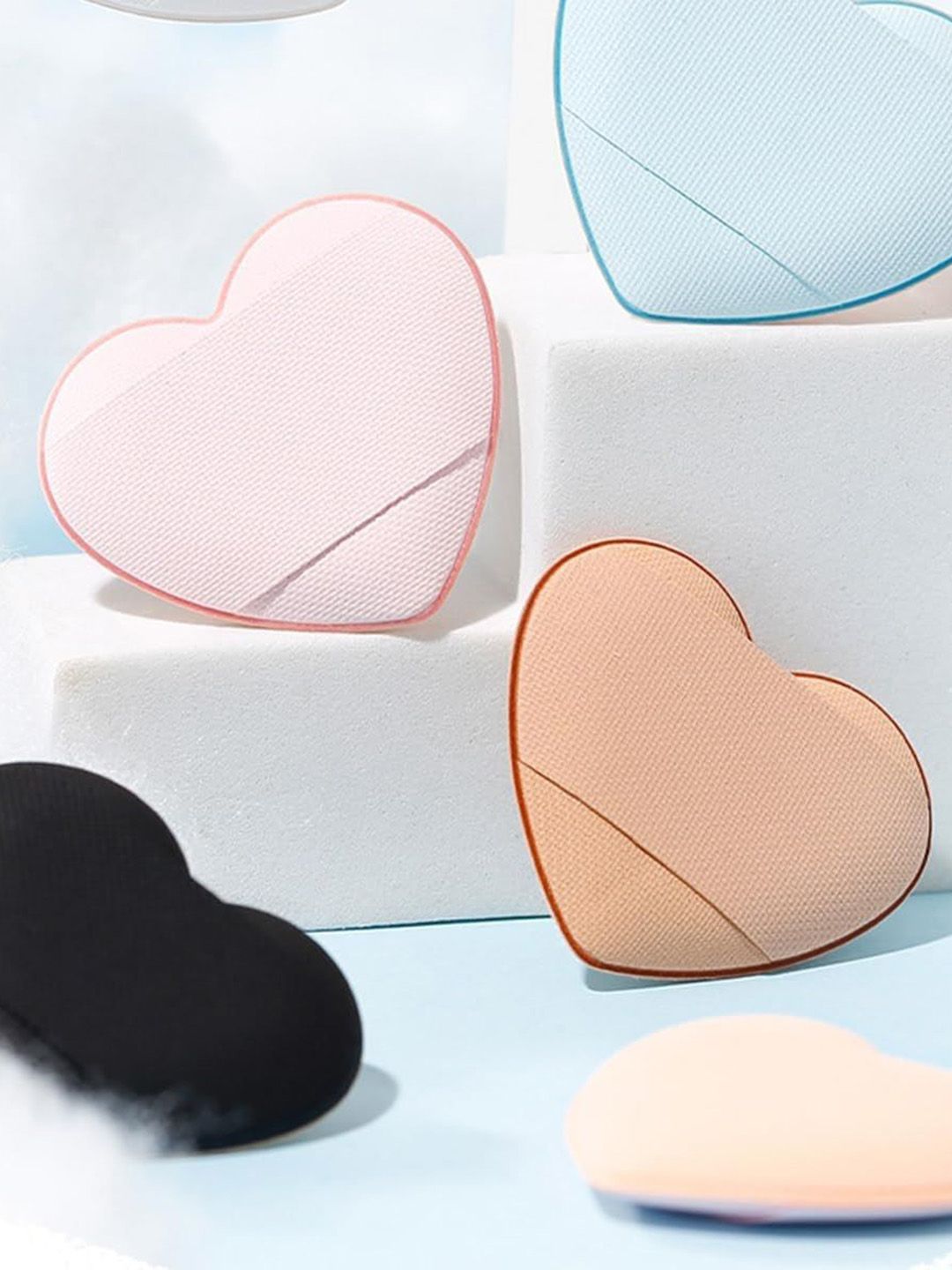 Facejewel Set Of 10 Finger Mini Heart Makeup Sponge Set-picture-32