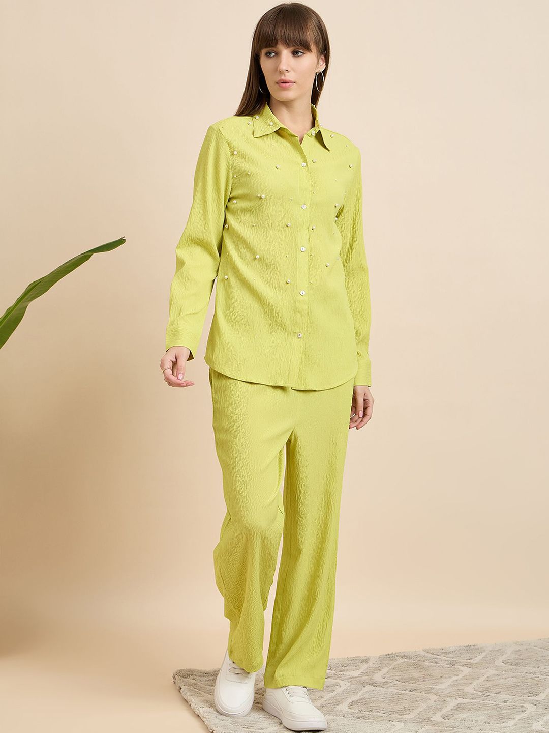 MOSTUNIQUE BY KASSUALLY Pearl Embellished Shirt & Trousers-picture-14