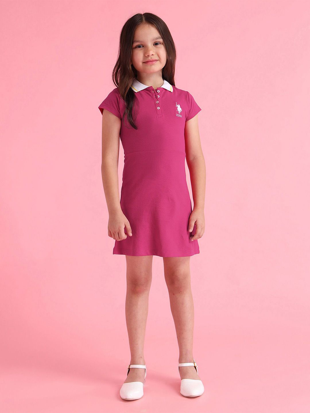 U.S. Polo Assn. Kids Girls Cotton A-Line Dress-picture-37