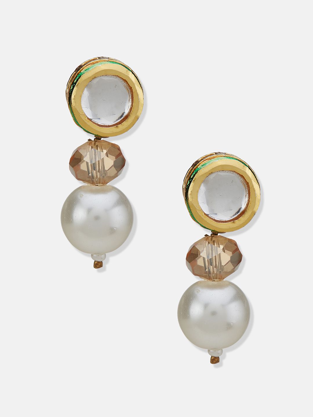 ATIBELLE Gold Plated Beaded Studded Jewellery Set