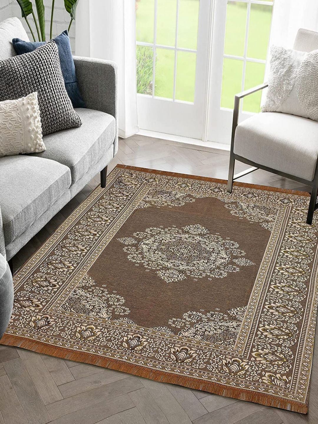 Sparrow world Beige Solid Cotton Carpet-picture-52