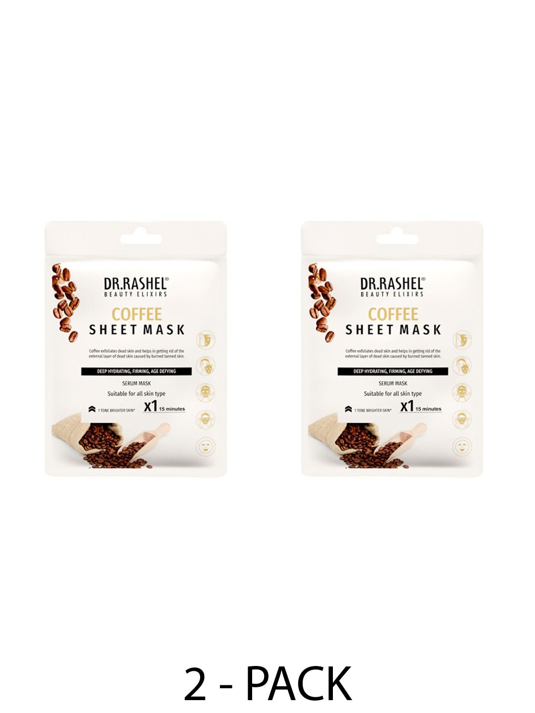 DR.RASHEL Set Of 2 Coffee Sheet Mask With Serum - 20 g Each-image-9