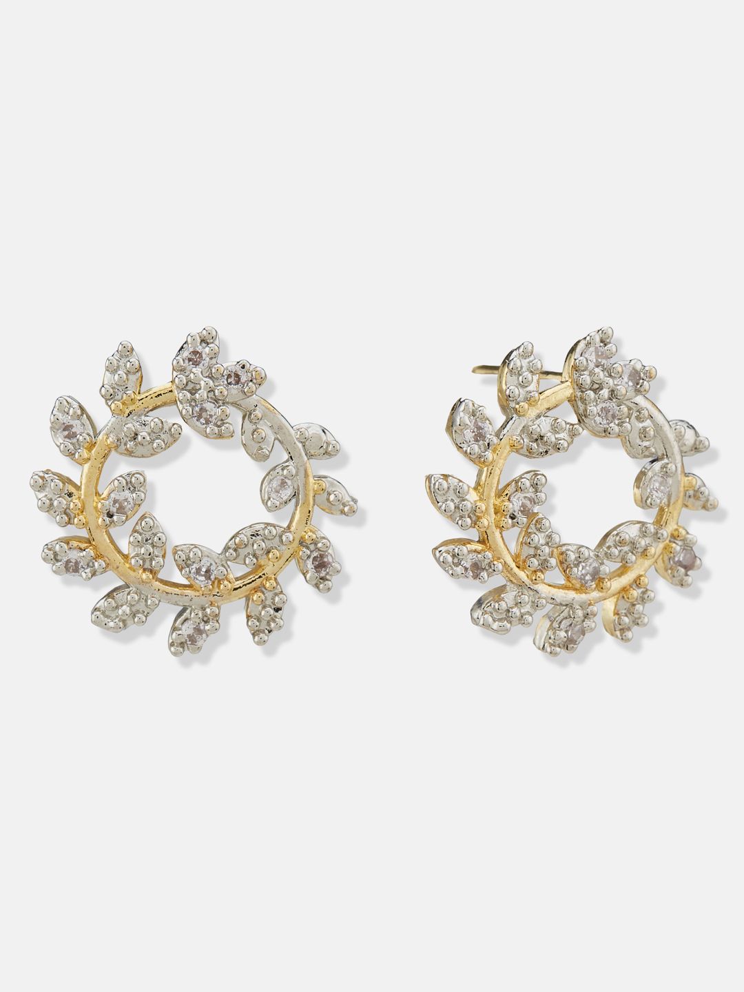ATIBELLE Gold Plated Cubic Zirconia Studded Jewellery Set