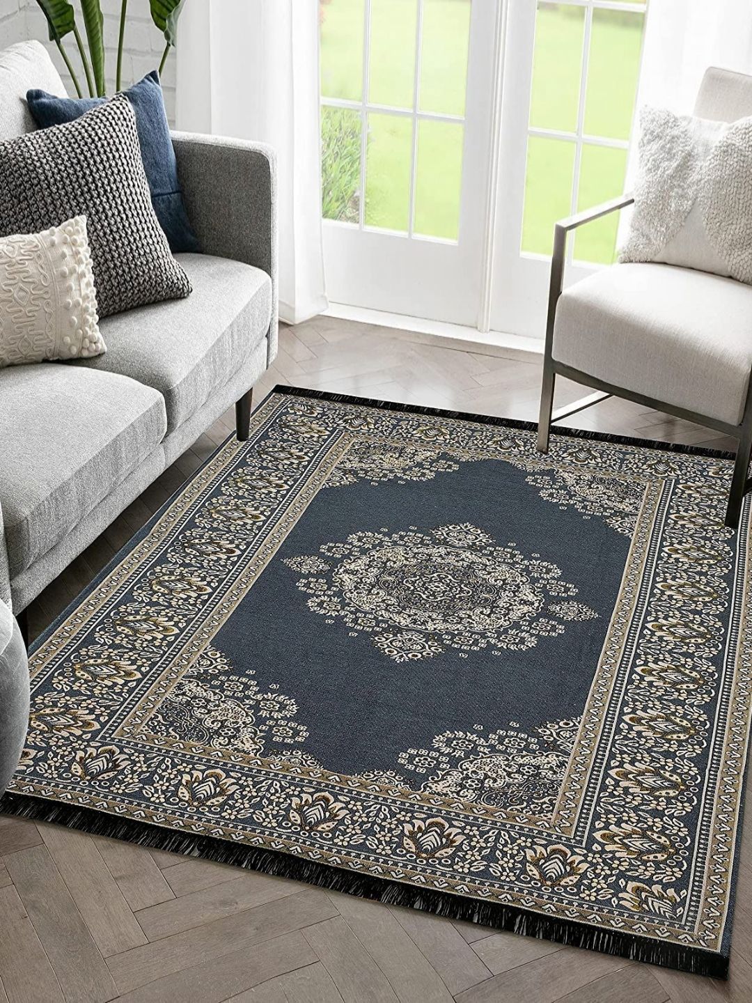 Sparrow world Grey Solid Cotton Carpet-picture-28