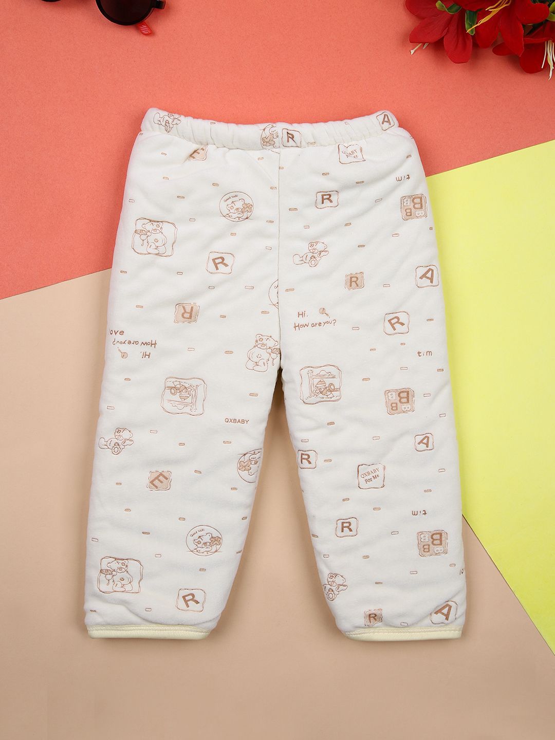 V-Mart Infant Boys Mid-Rise Printed Cotton Lounge Straight Pants-picture-16