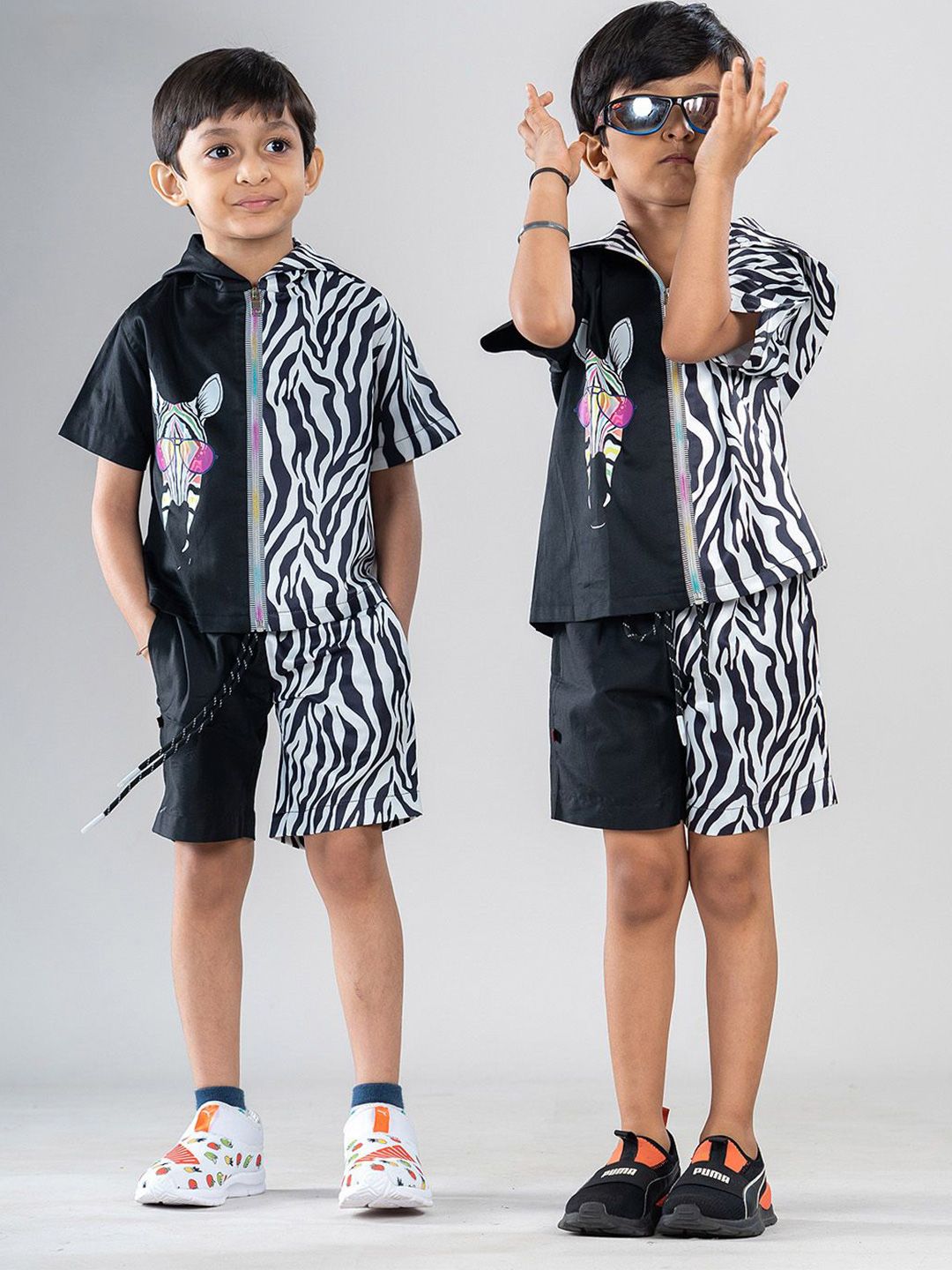 BAYA COUTURE Boys Printed Shirt with Shorts-picture-41