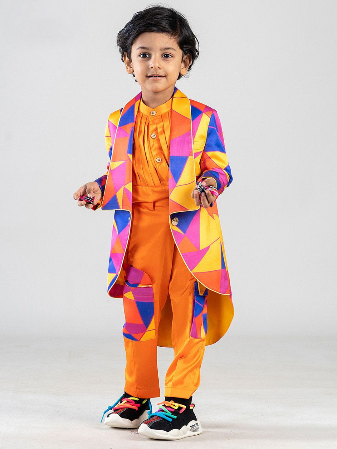 BAYA COUTURE Boys Printed Shirt with Trousers-image-5