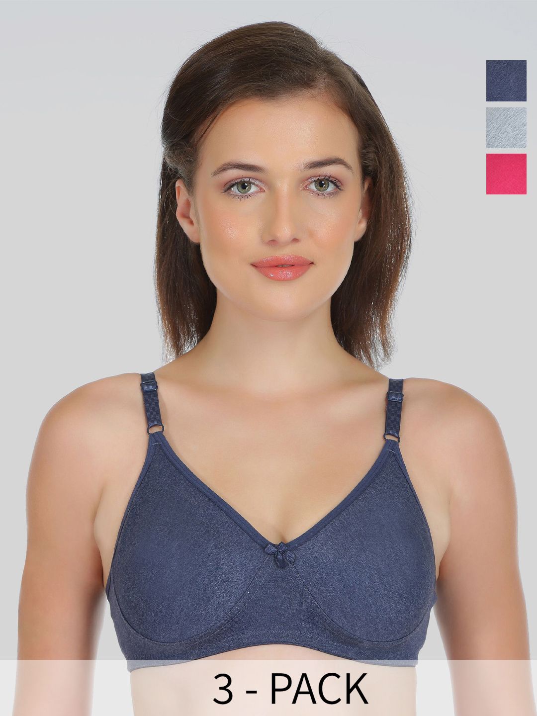 DressBerry Women Pack Of 3 Non-Wired Medium Coverage Bra