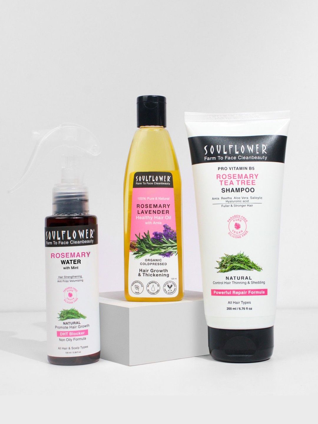 Soulflower Rosemary Shampoo Water & Oil Hair Growth Kit-image-31