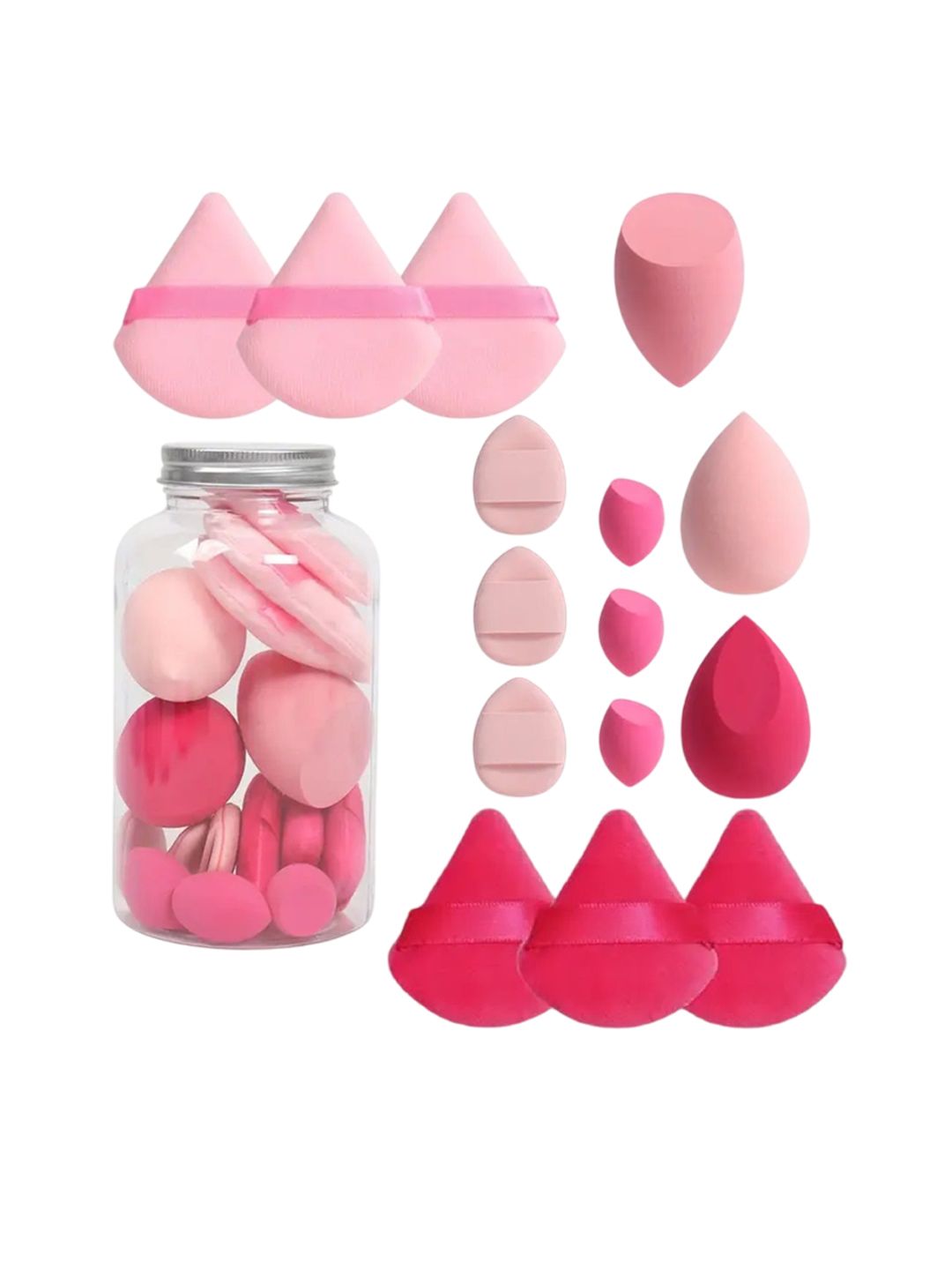 Facejewel 3 Powder Puffs- 3 Mini Puffs- 3 Blenders-3 Mini Sponges & 3 Mini puff With Jar-picture-20