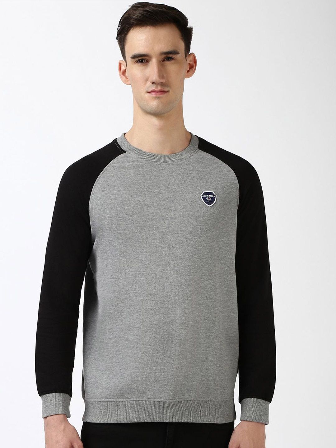 Peter England Casuals Men Solid Round Neck Cotton Pullover Sweatshirt-picture-17