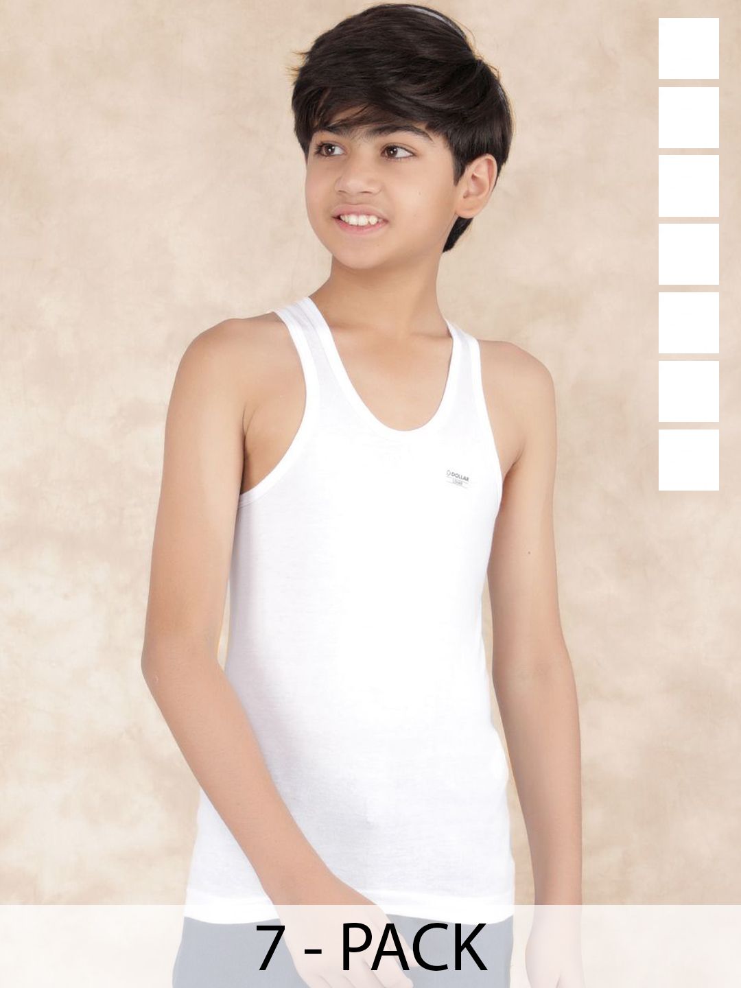 Dollar Boys Pack Of 7 Undershirt Vests MLHVE-01-K-WHT-PO7-picture-31