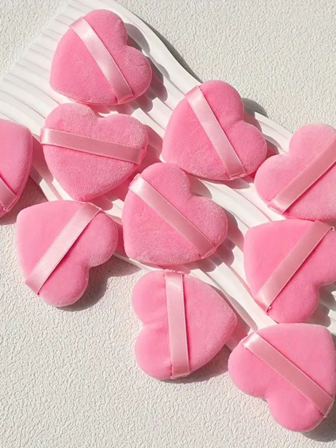 Facejewel Set Of 10 Heart-Shaped Velvet Makeup Sponges-picture-13