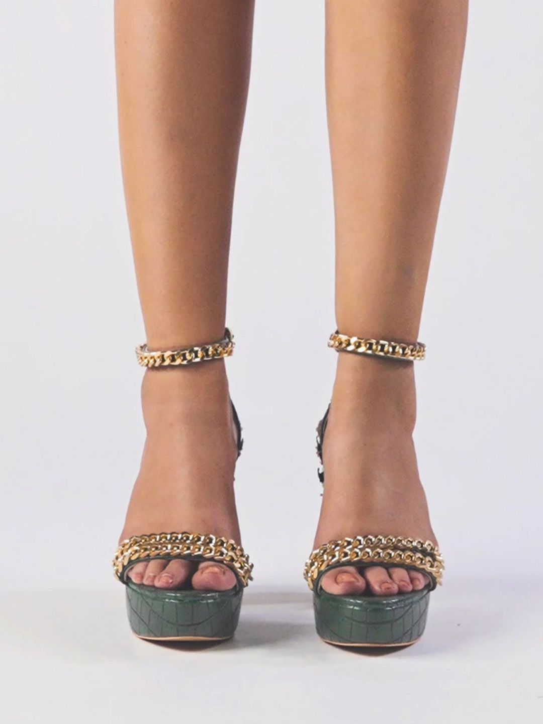 Papa Don't Preach Textured Leather Platform Peep Toes-image-6
