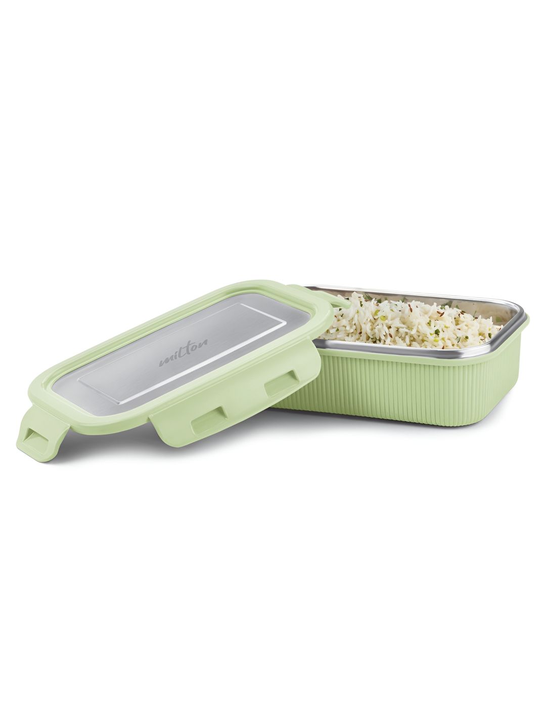 Milton Cool Touch Rectangular 600 Inner Stainless Steel Container 580 ml Green-picture-22