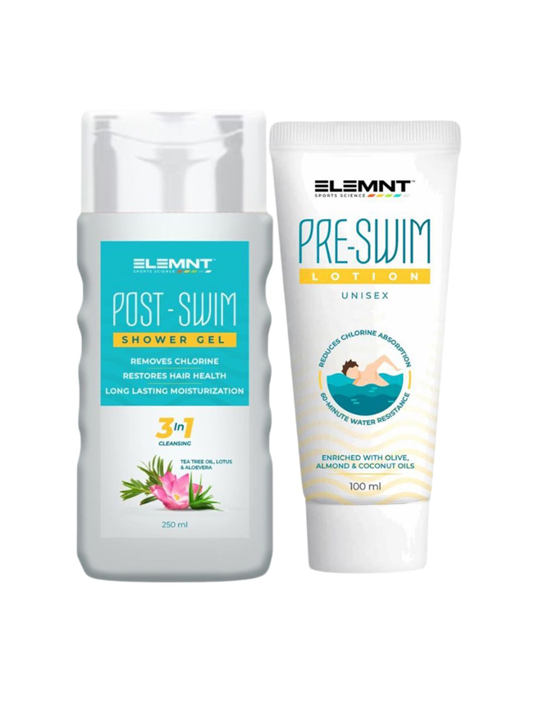 Elemnt Sports Science Pre Swim Lotion-100ml & Post Swim Shower Gel Combo-250ml-image-43