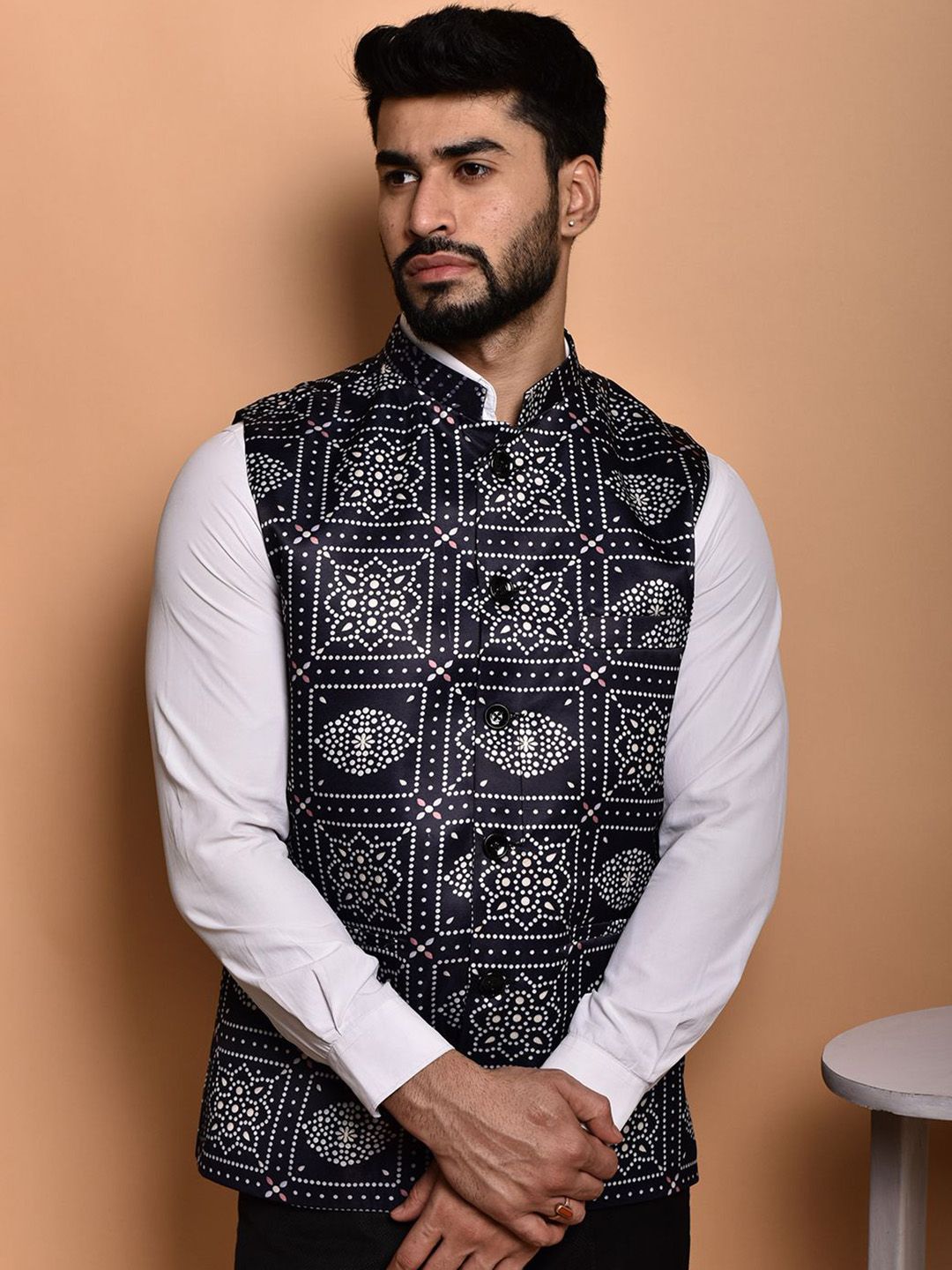 PRINTCULTR Printed Woven Nehru Jacket-picture-33