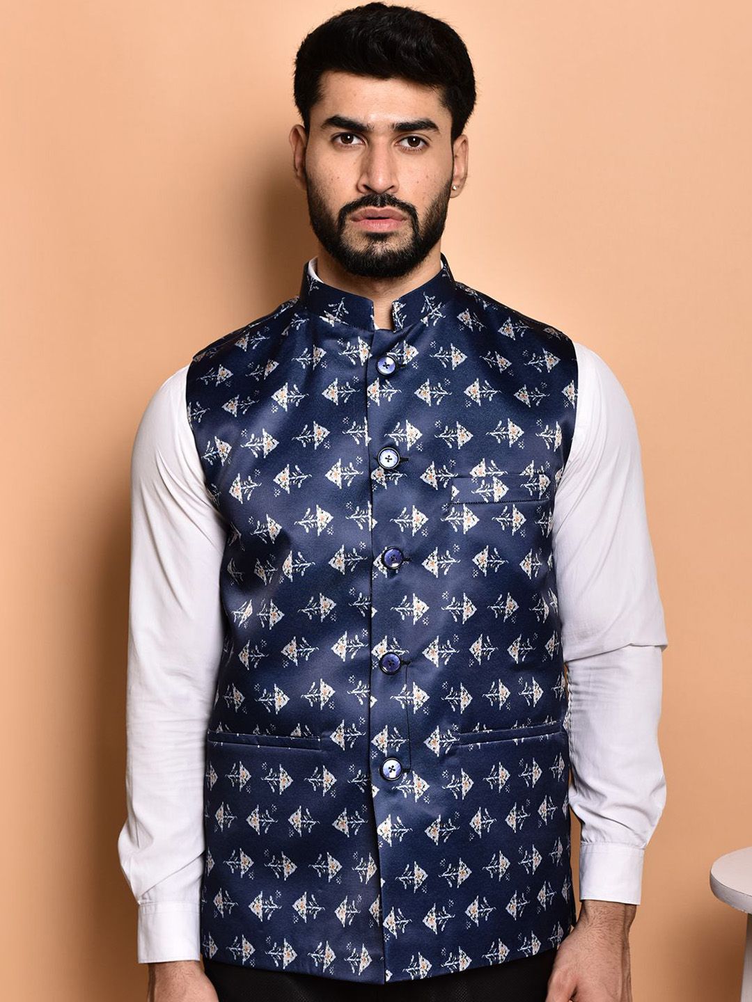 PRINTCULTR Printed Woven Nehru Jacket-picture-28