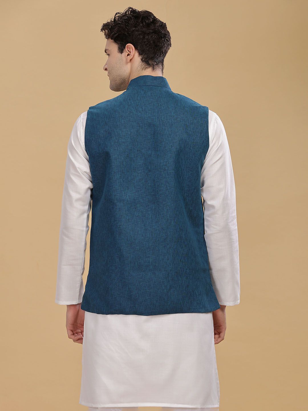 Anouk Cotton Linen Woven Nehru Jackets-picture-33