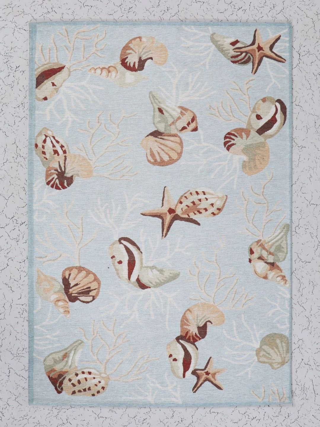 BELLA TRUE Blue & Beige Anti Slip Printed Doormats-picture-45