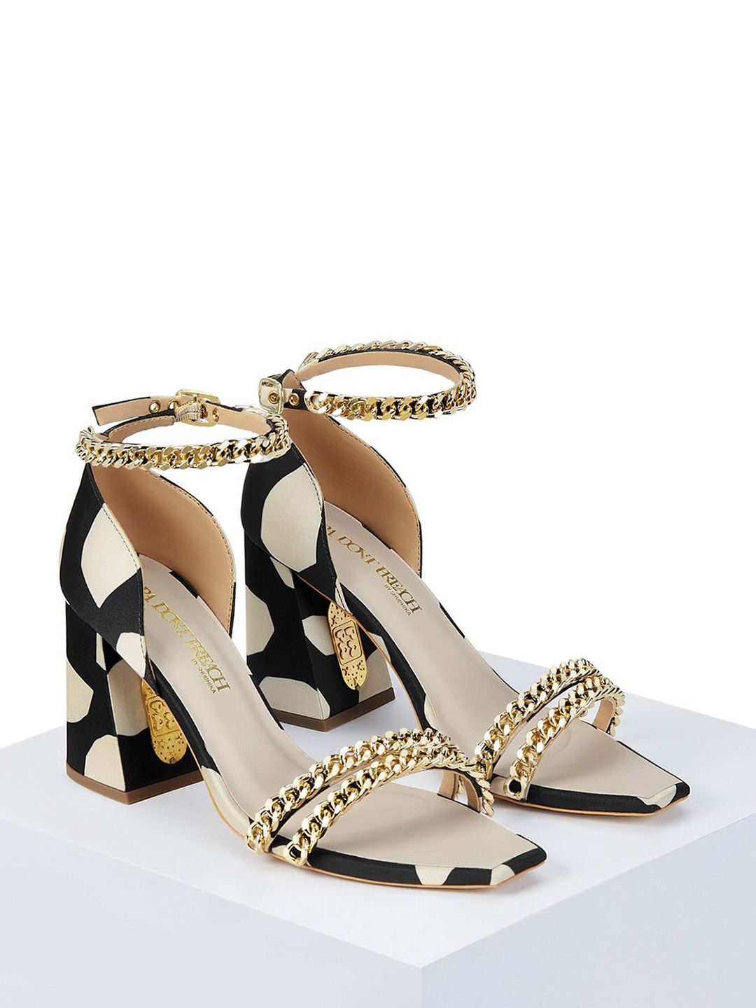 Papa Don't Preach Embellished PU Block Sandals-image-30