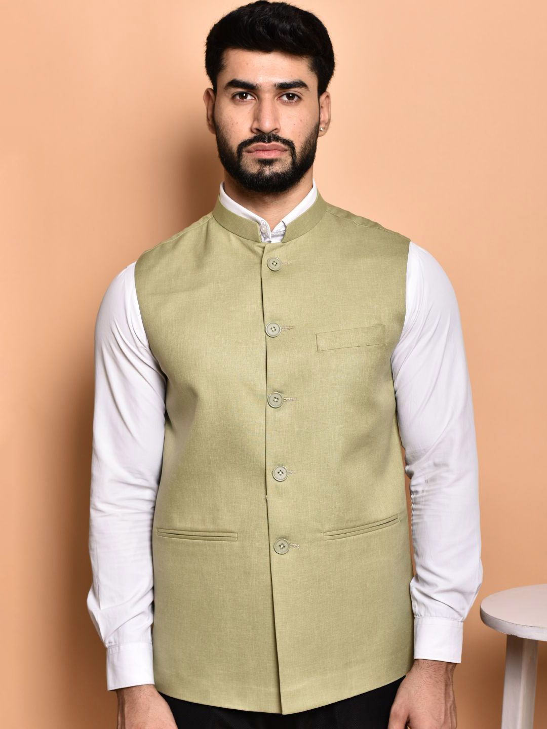 PRINTCULTR Textured Woven Nehru Jacket-picture-17