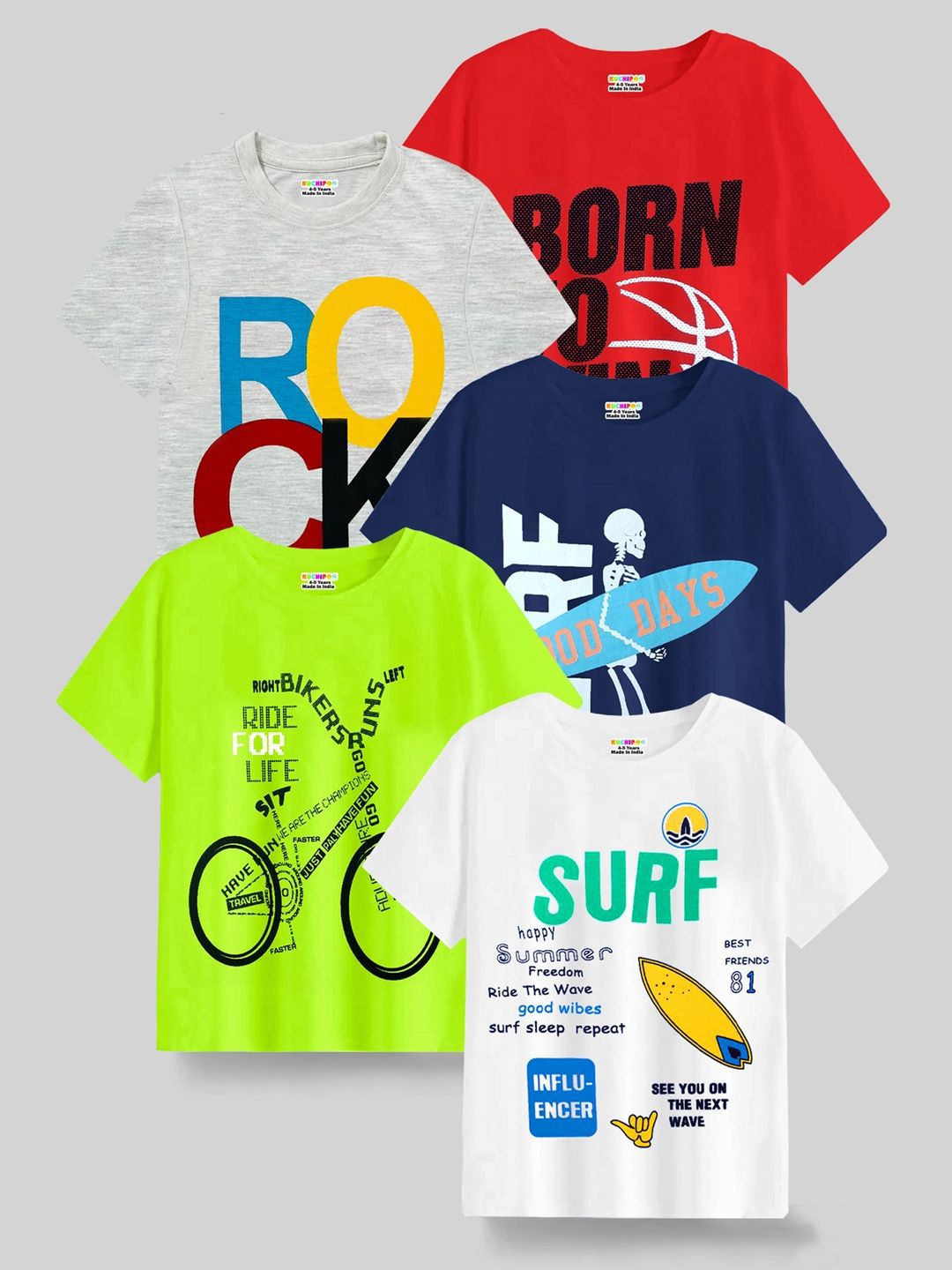 KUCHIPOO Girls Typography 5 Printed T-shirt-picture-19