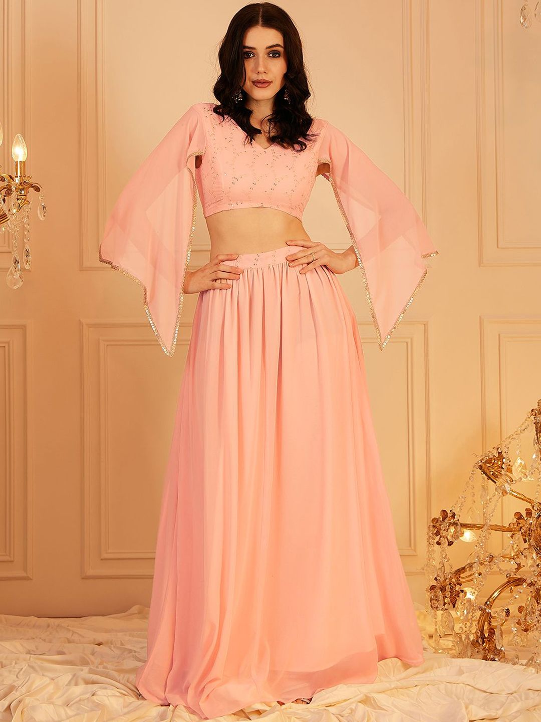 indo street 
Embellished Top With Skirt Co-Ords-picture-24