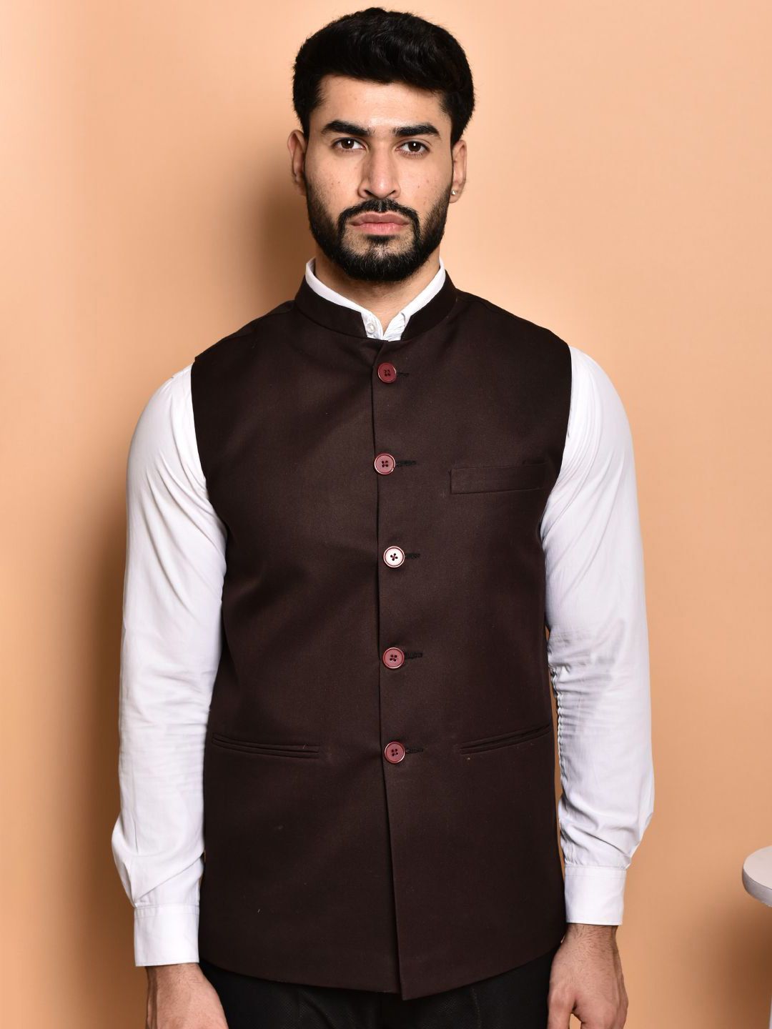 PRINTCULTR Textured Woven Nehru Jacket-picture-27