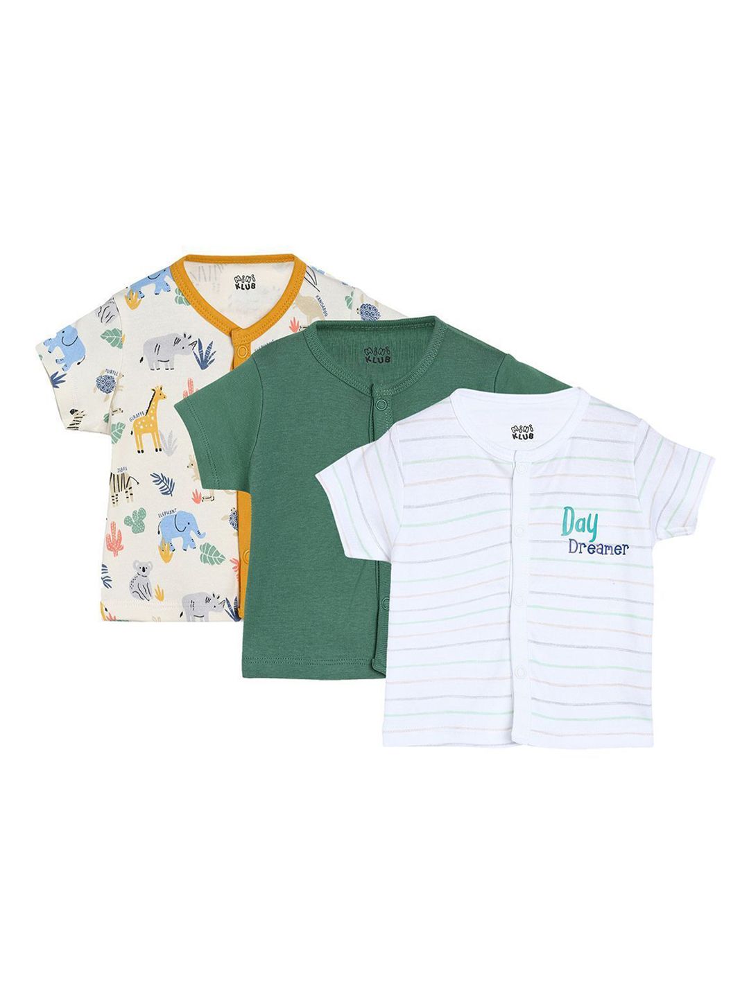 MINI KLUB Infants Pack Of 3 Printed Jhabla-picture-57