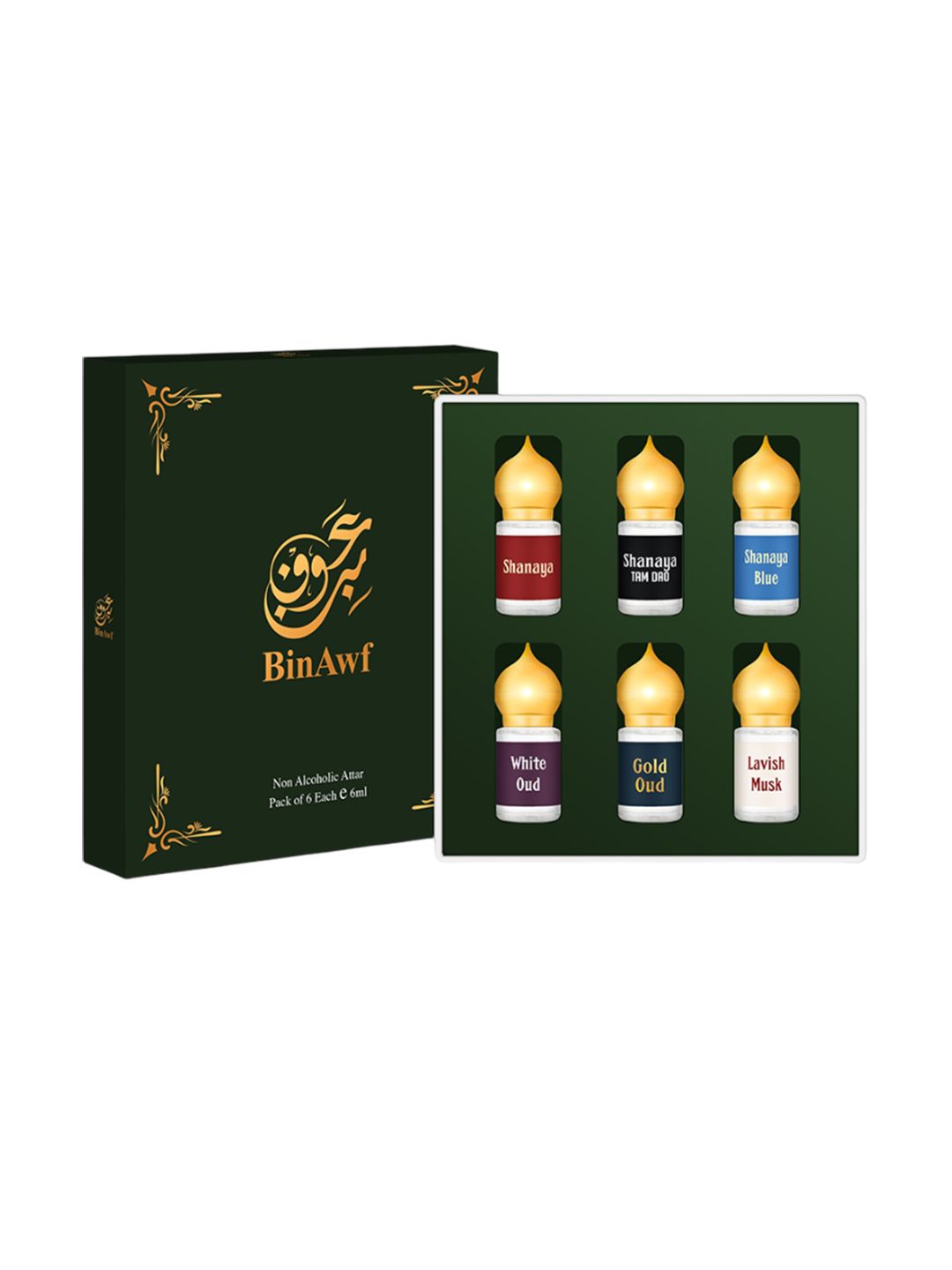BinAwf Set Of 6 Captivating Long Lasting Attar Combo - 6ml Each-image-1