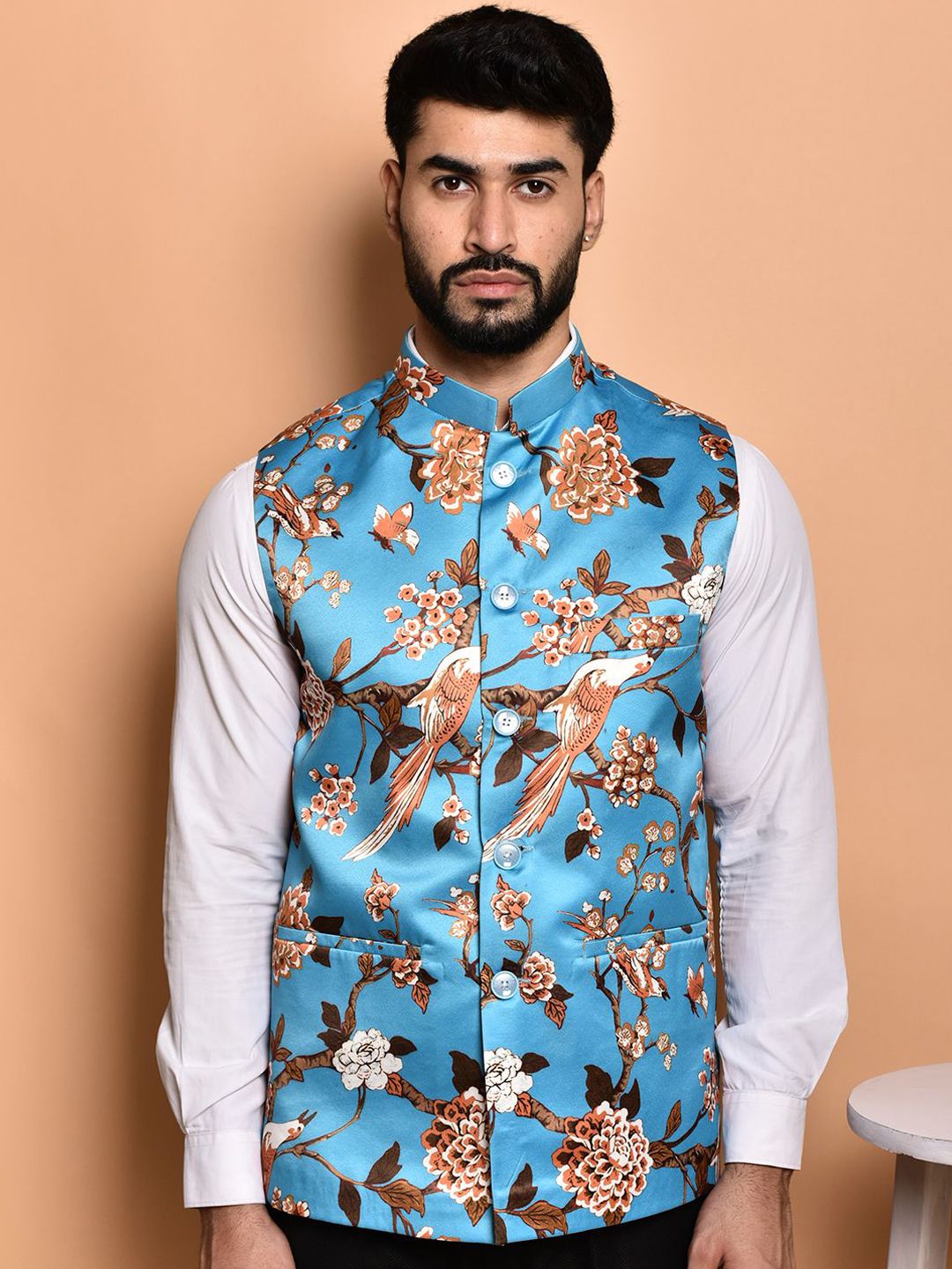 PRINTCULTR Printed Woven Nehru Jacket-picture-17