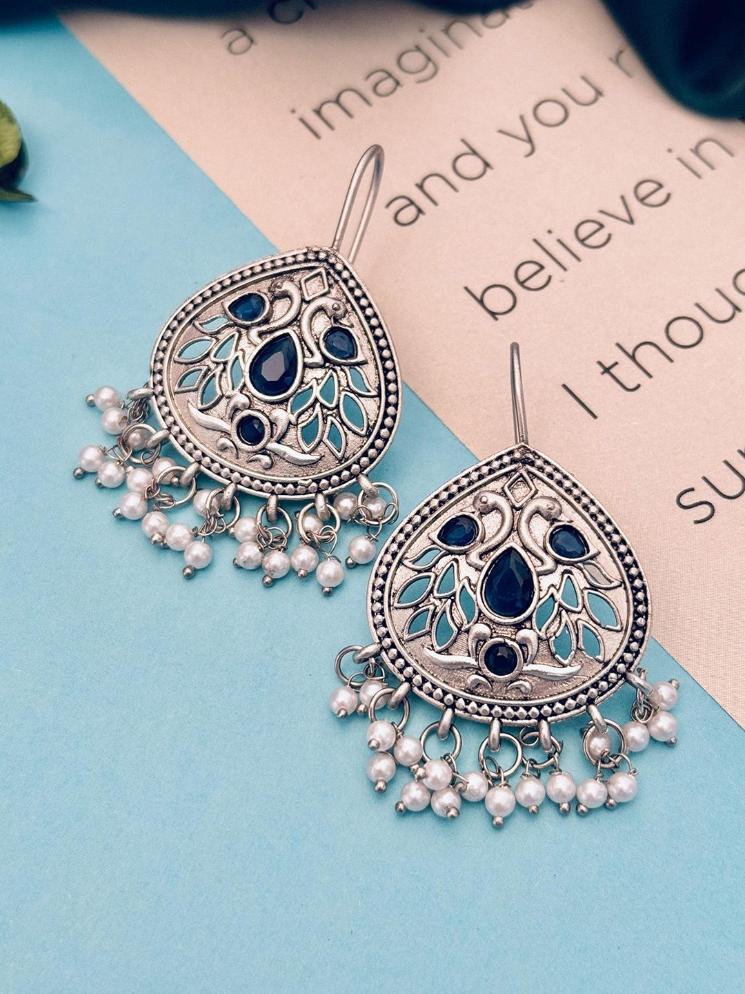 Sangria Silver Plated Beaded Earrings-picture-41