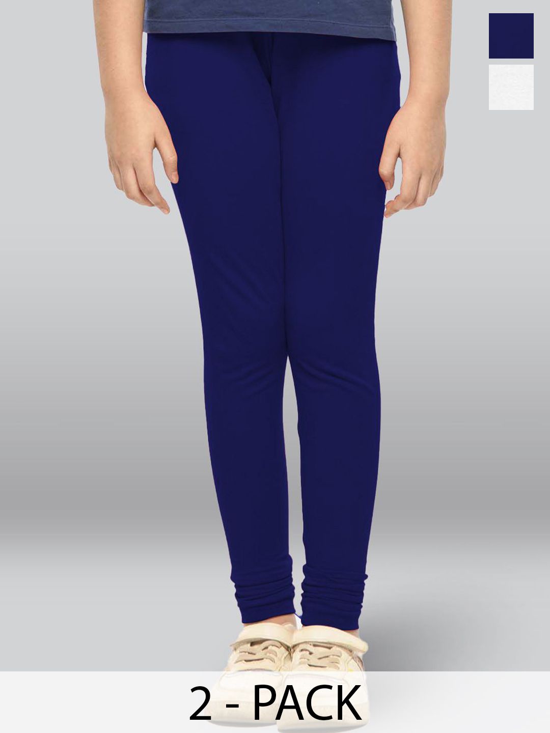 LYRA Girls Pack Of 2 Cotton Ankle-Length Leggings-picture-24